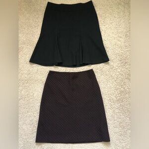 Elegant Solid Black and  Dark Burgandy/Black subtle design Skirt Duo, sizes med